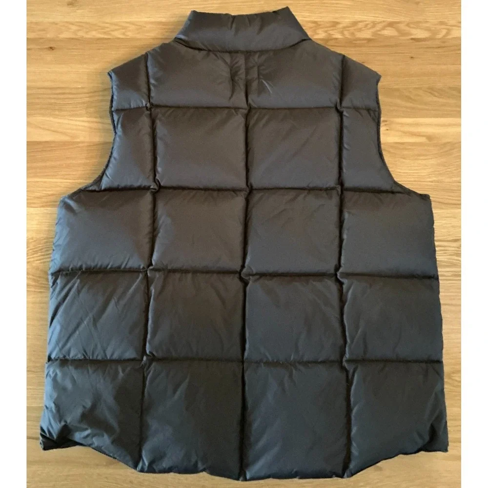 Lands End Down Puffer Vest XL Brown 80/20 Down Feather Quilted Winter Jacket Men